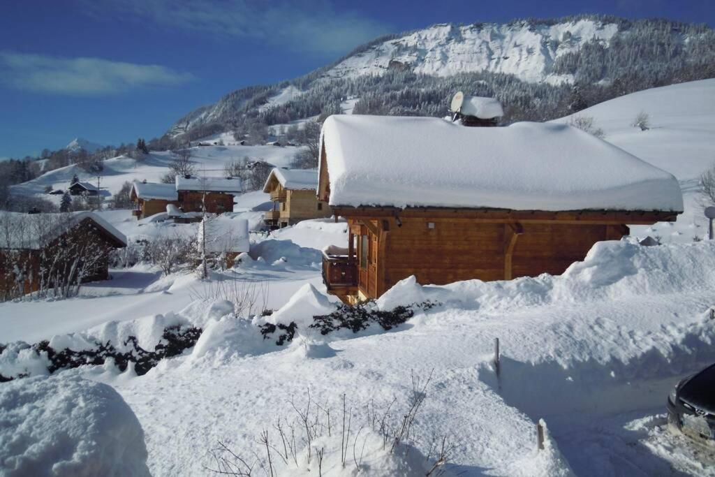 A4 Km De Megeve Tres Joli Studio Avec Jacuzzi ,Vue Sur Les Montagnes Au Calme Praz-sur-Arly Exterior photo